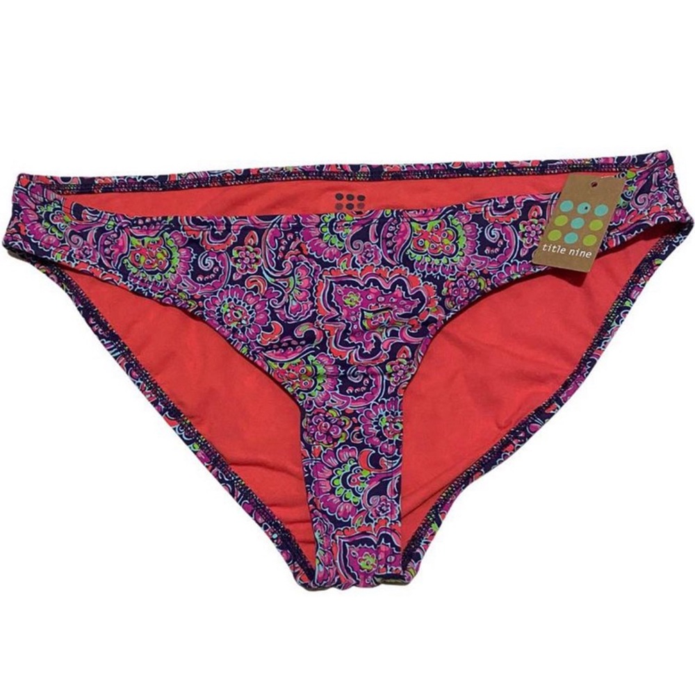 Tile Nine Multicolor Floral/Paisley Printed Bikini Bottom- NEW Size XL
